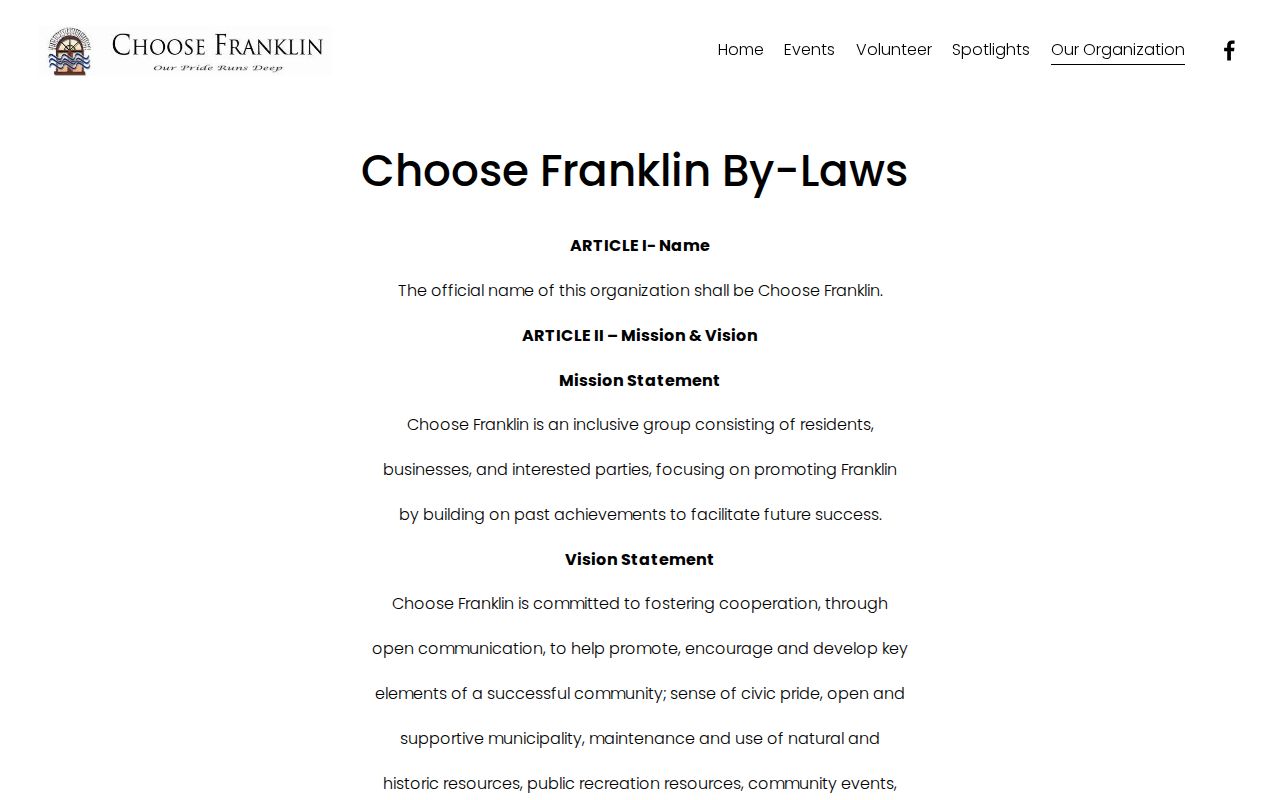Franklin neighbors Choose Franklin organization page