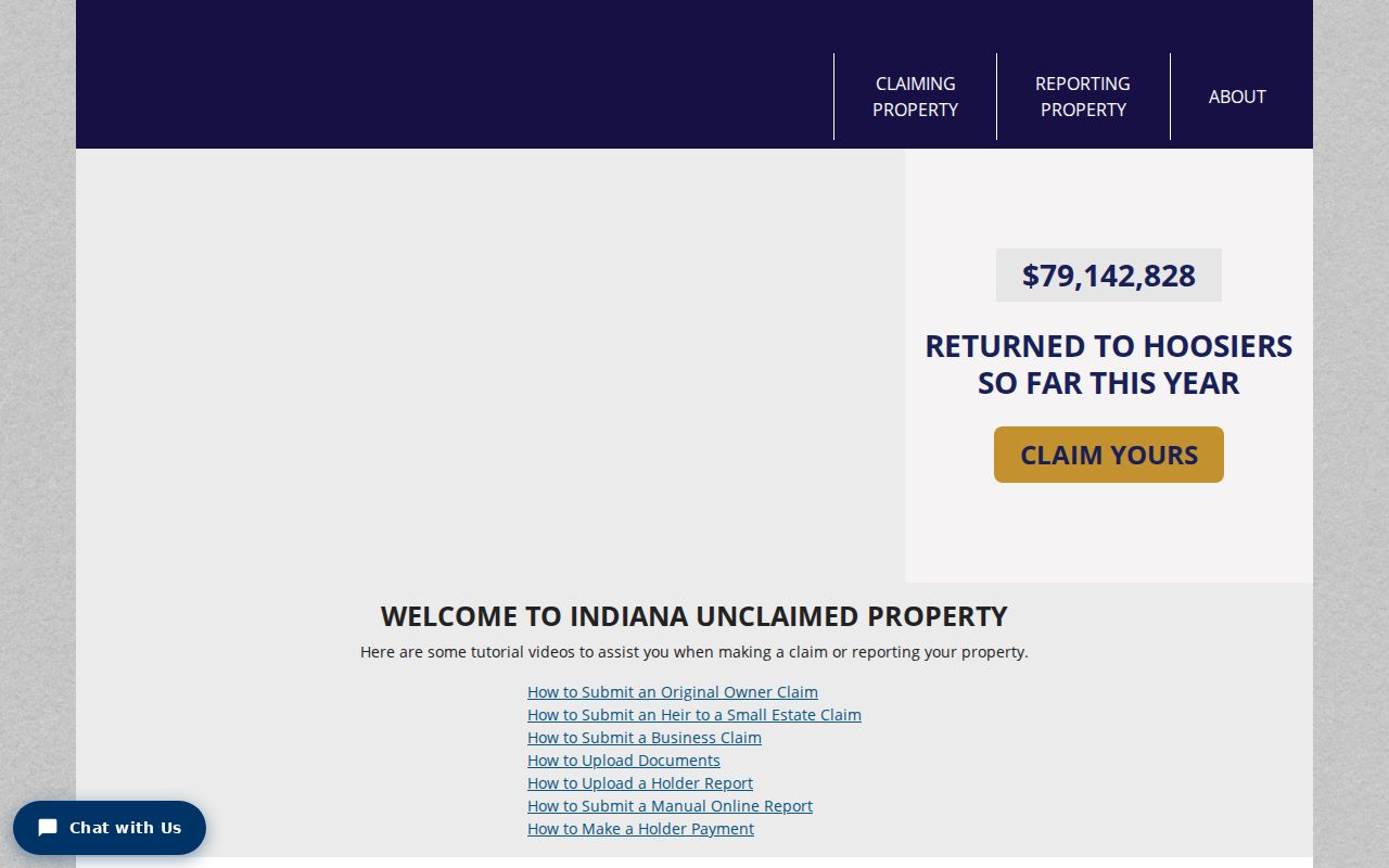 Indiana Unclaimed Property name search used for a Franklin resident lookup