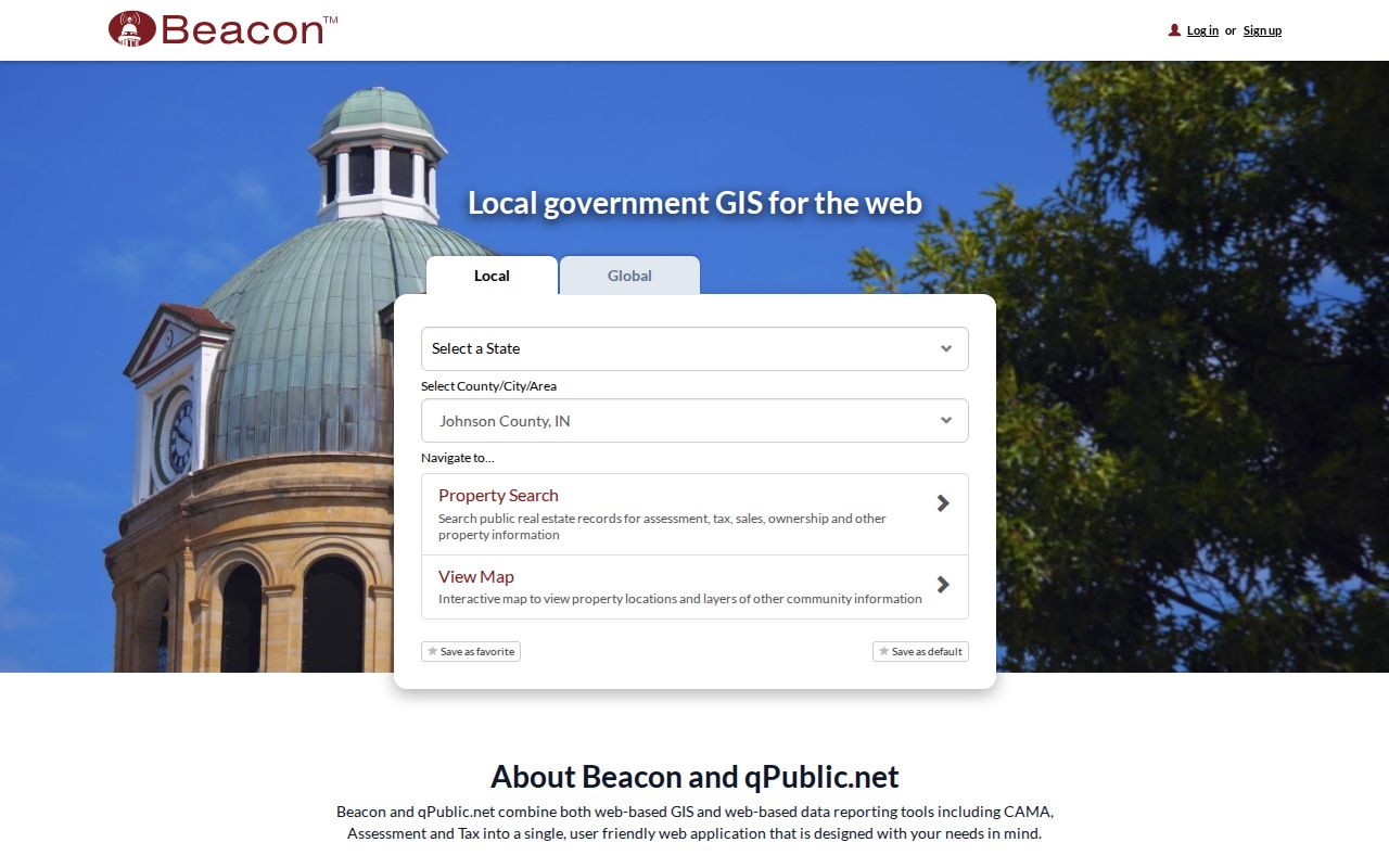 Franklin street directory Johnson County Beacon property search